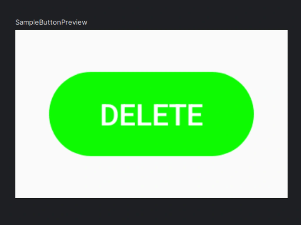 errorのカラーを緑色に変えたことでボタンの色が緑色になったことを示す画像